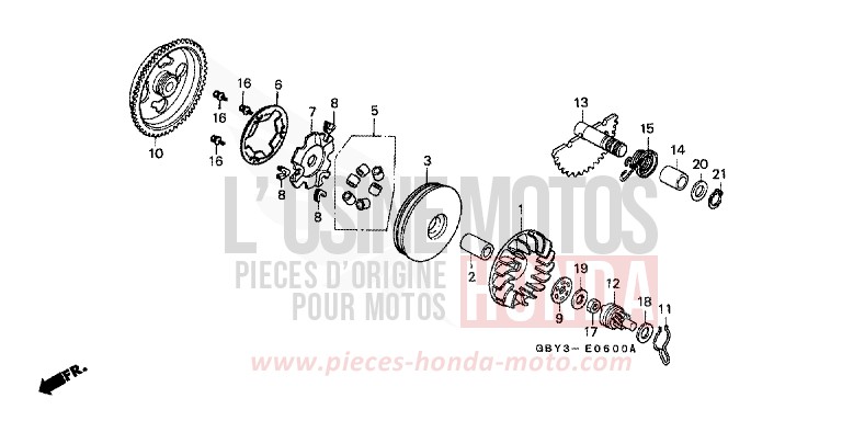 ANTRIEBSFLAECHE/ KICKSTARTERSPINDEL von CB1300 Super Bold'or ABS ATESSA BLUE (PB162) von 1998